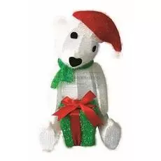 Фигура NEON-NIGHT 514-268 синтетическая 3D, медвежонок с подарком, 51 см, 36 светодиодов