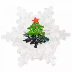Фигура светодиодная NEON-NIGHT 501-037 елочка на снежинке, RGB, на присоске 9,5*9,5 см