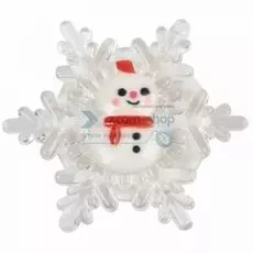 Фигура светодиодная NEON-NIGHT 501-038 снеговик на снежинке, RGB, на присоске 5,5*5,5 см