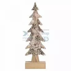 Фигура светодиодная NEON-NIGHT 504-013 ель со снежинками, деревянная с подсветкой, 9,5*6*31 см