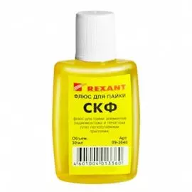 Флюс Rexant 09-3640 для пайки, СКФ (спирто-канифольный), 30 мл, флакон