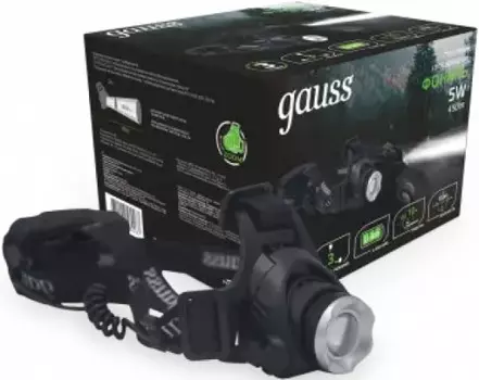 Фонарь Gauss GF407 налобный GFL407 5W 450lm Li-ion 2400mAh LED