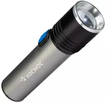 Фонарь Космос KOS111Lit ручной аккум/3ВтLED/линза/зум/Li-ion18650 1200mAh/анодир алюминий/USB-шнур