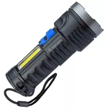Фонарь Космос KOS115Lit ручной аккум/3ВтLED+3ВтCOB/Li-ion 18650 1200mAh/ABS-пл/индикатор/USB-шнур