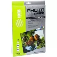 Фотобумага Cactus CS-GA318050 A3/180г/м2/50л./белая, глянцевая для струйной печати