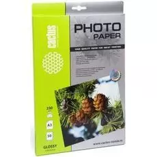 Фотобумага Cactus CS-GA323050 A3/230г/м2/50л./белая, глянцевая для струйной печати