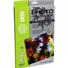 Фотобумага Cactus CS-GA415050 глянцевая, А4, 150 г/м2, 50 листов
