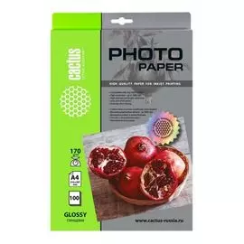 Фотобумага Cactus CS-GA4170100 A4/170г/м2/100л./белый глянцевое для струйной печати