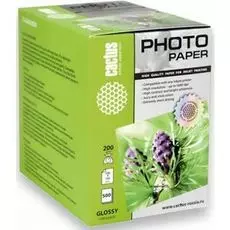 Фотобумага Cactus CS-GA6200500 10x15/200г/м2/500л./белая, глянцевая для струйной печати