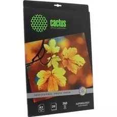 Фотобумага Cactus CS-HGA326020 A3/260г/м2/20л./белая, глянцевая для струйной печати