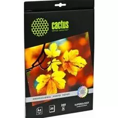 Фотобумага Cactus CS-HGA426020 Professional, суперглянцевая, А4, 260 г/м2, 20 листов