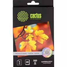 Фотобумага Cactus CS-HGA626020 Professional, суперглянцевая, 10х15, 260 г/м2, 20 листов