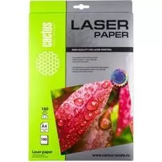 Фотобумага Cactus CS-LPA4160100 A4/160г/м2/100л./белая, глянцевая для лазерной печати