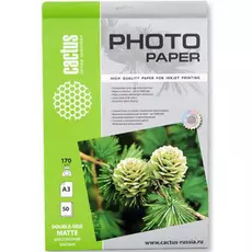 Фотобумага Cactus CS-MA317050DS A3/170г/м2/50л./белая, матовая/матовая для струйной печати