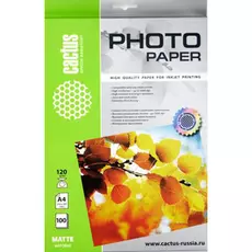 Фотобумага Cactus CS-MA4120100 матовая, А4, 120 г/м2, 100 листов