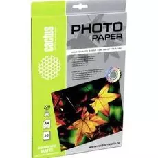 Фотобумага Cactus CS-MA422020DS матовая двусторонняя, А4, 200 г/м2, 20 листов