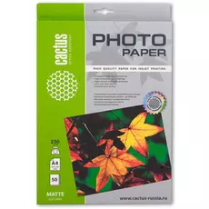 Фотобумага Cactus CS-MA423050 A4/230г/м2/50л./белая, матовая для струйной печати