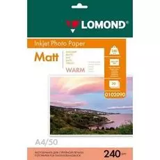 Фотобумага Lomond 0102090 240 г/м2, односторонняя матовая, Warm, A4, 50л