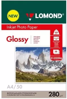 Фотобумага Lomond 0102096 A4/280г/м2/50л./белый глянцевое для струйной печати
