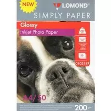 Фотобумага Lomond 0102147 A4/200г/м2/50л./белый CIE148% глянцевое для струйной печати
