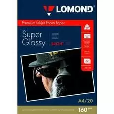 Фотобумага Lomond 1101110 ПРЕМИУМ для стр. печати А4,160 г/м2 одност.Non-PE Coated Bright Super Glossy