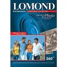 Фотобумага Lomond 1103107 Односторонняя Супер Глянцевая Белая A4, 260 г/м2, 360 листов, технологическая упаковка.