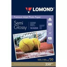 Фотобумага Lomond 1103305 ПРЕМИУМ для стр.печати 250 г/м2 односторонняя Semi-Glossy Warm 10х15см(20л)