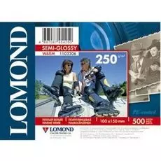 Фотобумага Lomond 1103306 для струйной печати, A6, 250 г/м2, 500 листов (Полуглянцевая тепло-белая, микропористая)