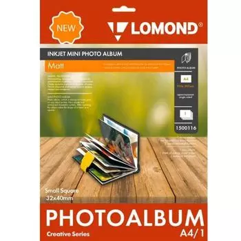 Фотобумага Lomond 1500116 Мини Альбом маленький квадрат A4 32x40мм/1л./белый матовое для струйной печати