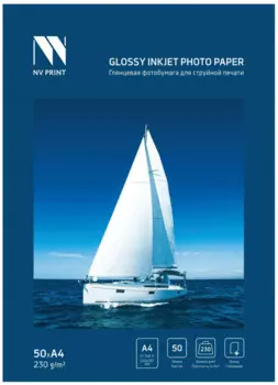 Фотобумага NVP NVP-230GlA4s50 глянцевая, для струйной печати 230 г/м, A4, 50 листов