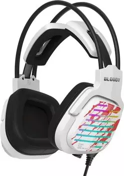 Гарнитура A4Tech Bloody G565 белая/рисунок 0.2м мониторные оголовье (2060090)