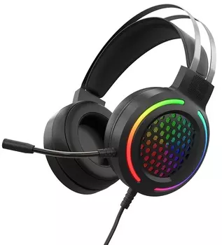 Гарнитура CBR CHP 827 Armor проводная стерео, игровая, микрофон с шумоподав., USB/2хмини-джек 3,5 мм, LED-подсветка, эргоном. дизайн, длина каб. 2,1 м