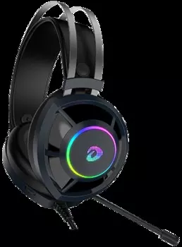 Гарнитура Dareu EH469 Black игровая черная, подсветка RGB, подключение USB, кабель 2.4м