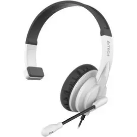 Гарнитура проводная A4Tech HS-11 черная/белая, 2м, накладные оголовье (1611461)