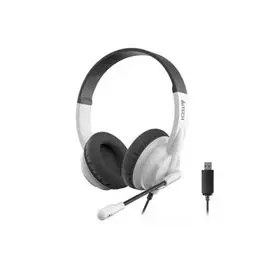 Гарнитура проводная A4Tech HU-10 черная/белая, 2м, накладные USB оголовье (1611415)