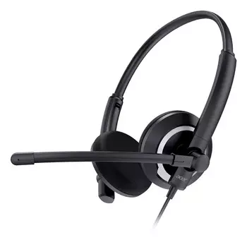 Гарнитура проводная Acer OHW307 ZL.HDSEE.002 черная, 1.8м, накладная, оголовье