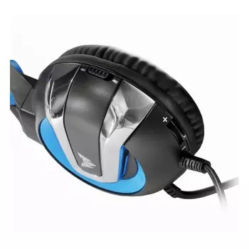 Гарнитура проводная Crown CMGH-3001 CM000003080 black/blue, jack 3.5мм 4pin+адаптер 2*jack spk+mic+USB для подсветки, 20Гц-20000Гц, 3.2м, рег.громкост