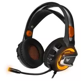 Гарнитура проводная Crown CMGH-3103 CM000003084 black/orange, Virtual sound 7.1, USB, 20Гц-20000Гц, 3.2м, с подсветкой и вибрацией, рег. громкости, ми