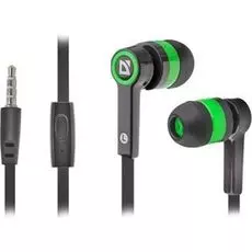 Гарнитура проводная Defender Pulse 420 63422 Black/green 4-пин 3,5 мм jack, кабель-1,2 м