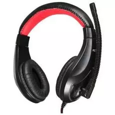 Гарнитура проводная Oklick HS-L100 черный/красный, 2 м, мониторы, оголовье (359485)