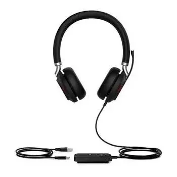 Гарнитура проводная Yealink UH38 Dual UC-BAT гибридная, USB/Bluetooth, HD звук, шумоподавление, LED-индикатор, черная