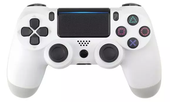 Геймпад CBR CBG 960 White для PS4 беспроводной (Bluetooth), PC/PS3 проводной (USB), 2 вибро-мотора, 2 аналоговых стика, D-pad, 14 кнопок, белый