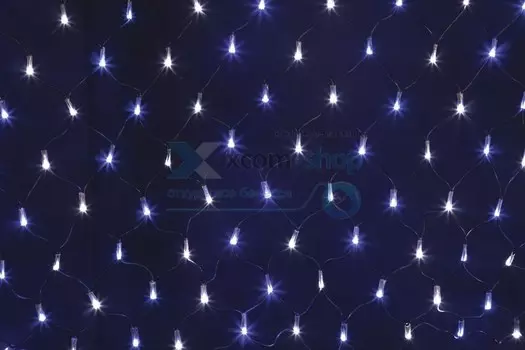 Гирлянда NEON-NIGHT 215-022 сеть 2х1,5м, черный ПВХ, 288 LED белые/синие