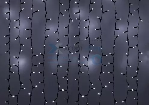 Гирлянда NEON-NIGHT 235-201 светодиодный дождь 2х3м, эффект мерцания, черный провод, 230 В, диоды белые, 760 LED