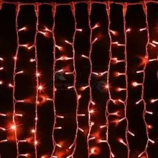 Гирлянда NEON-NIGHT 237-112 светодиодный дождь 2х1,5м, постоянное свечение, белый провод каучук, 230 В, диоды красные, 360 LED