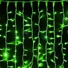 Гирлянда NEON-NIGHT 237-114 светодиодный дождь 2х1,5м, постоянное свечение, белый провод каучук, 230 В, диоды зеленые, 360 LED