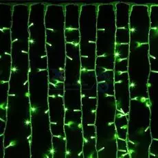 Гирлянда NEON-NIGHT 237-134 светодиодный дождь 2х3м, постоянное свечение, белый провод каучук, 230 В, диоды зелёные, 760 LED