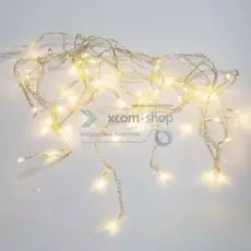 Гирлянда NEON-NIGHT 255-016 айсикл (бахрома) светодиодная, 1,8 х 0,5 м, прозрачный провод, 230 В, диоды тепло-белые