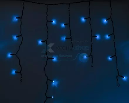 Гирлянда NEON-NIGHT 255-133 айсикл (бахрома) светодиодный, 4,8 х 0,6 м, черный провод, 230 В, диоды синие, 176 LED