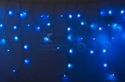 Гирлянда NEON-NIGHT 255-136-6 айсикл (бахрома) светодиодный, 4,8 х 0,6 м, белый провод, 230 В, диоды синие, 152 LED